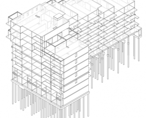 Main load-bearing construction of the De Groene Trede apartment complex